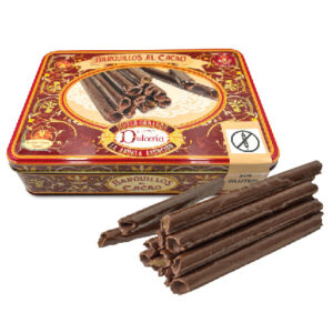 LATA BARQUILLOS SIN GLUTEN AL CACAO 160g