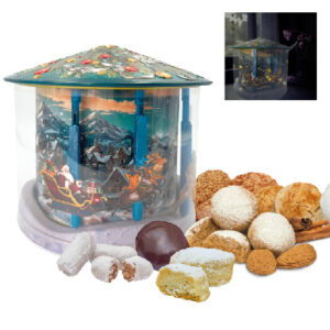 LATA CARRUSEL MUSICAL NAVIDEÑO CON SURTIDO DE MANTECADOS 300g