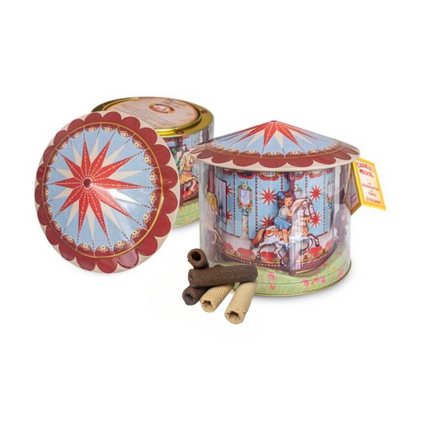 LATA CARRUSEL MUSICAL CABALLITOS MINI BARQUILLOS SURTIDOS 250g