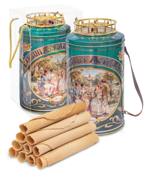 LATA BARQUILLERA IMPERIAL CON RULETA Y ESTUCHE 400g